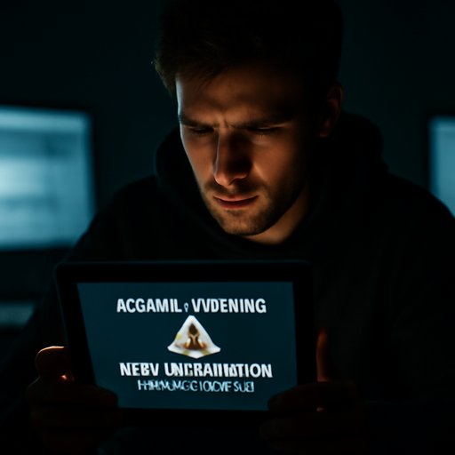 GB444 account warning screen on tablet